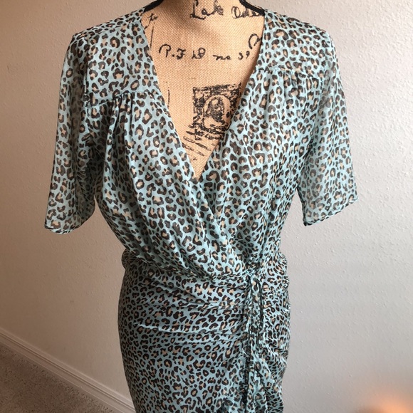 EYWASOULS GREEN 100% ‘CHIFFON’ LEOPARD PRINT - Picture 11 of 16